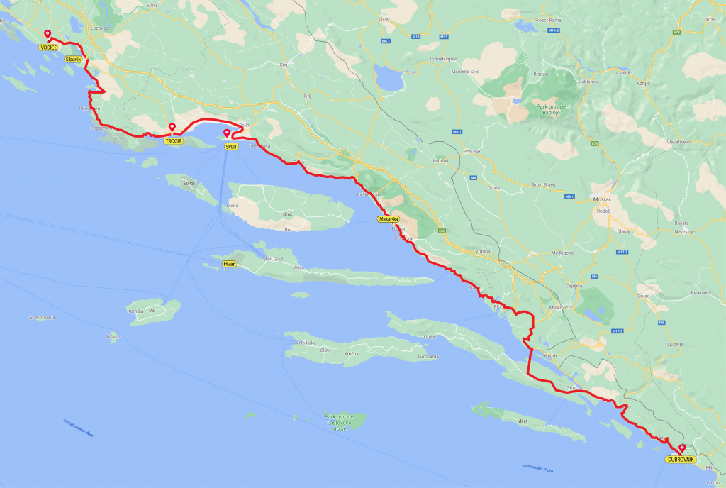 Karte Dubrovnik - Vodice